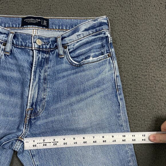 Abercrombie & Fitch Jeans Mens 31x32 Blue Vintage 90s Straight Fit Light Wash - Picture 11 of 14